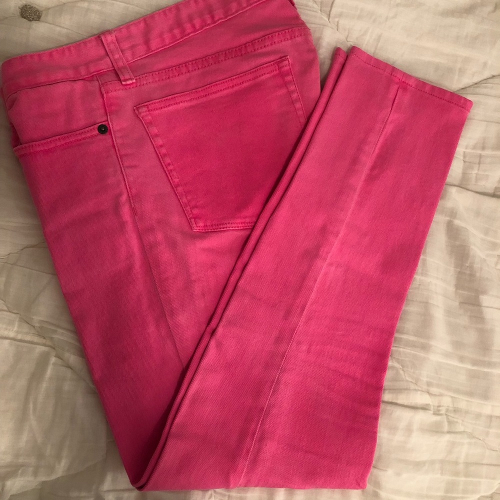 Neon Pink Toothpick Jeans